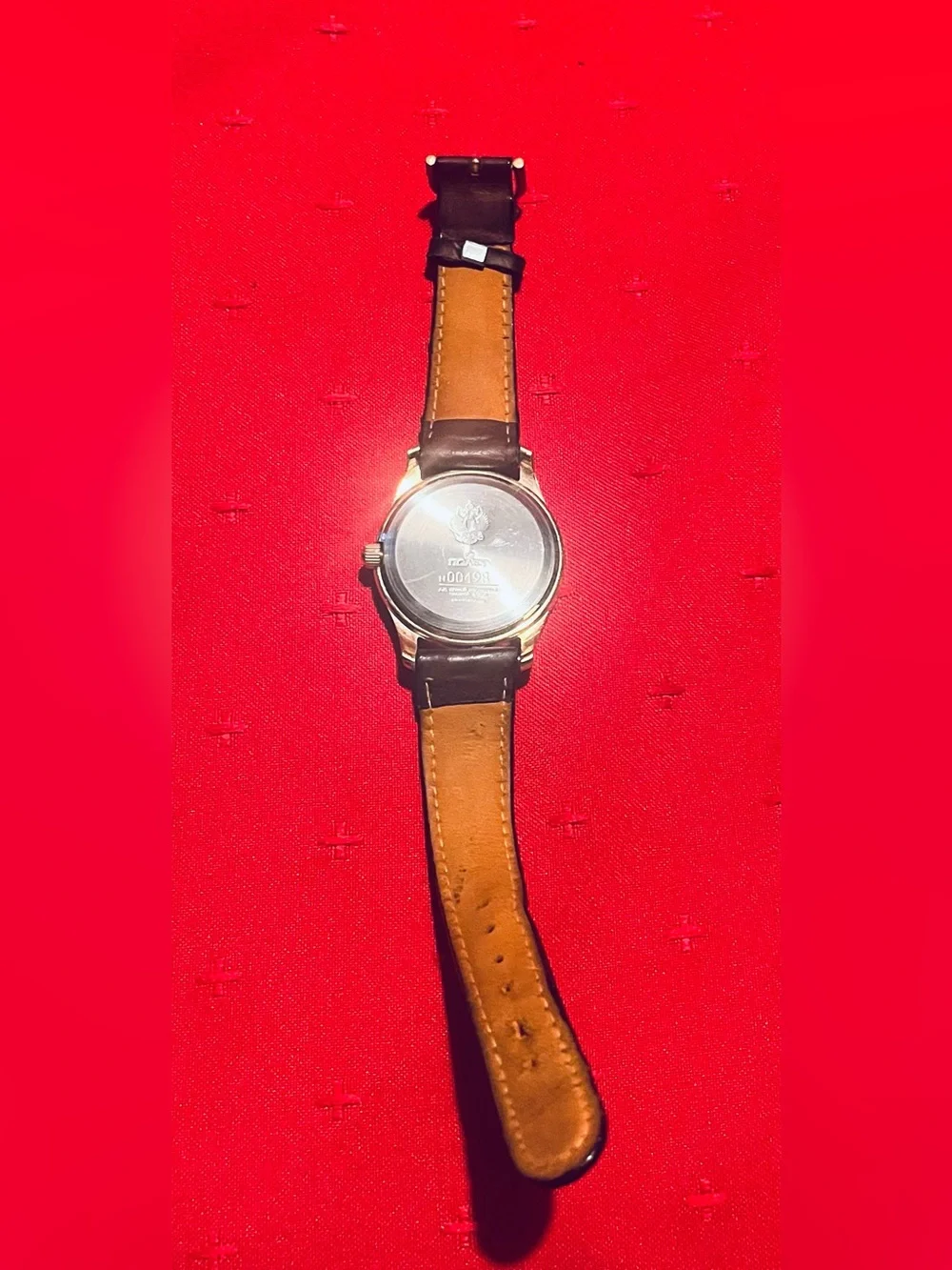 Poljot Admiral Russian Emblem Watch — Brown Leather Strap